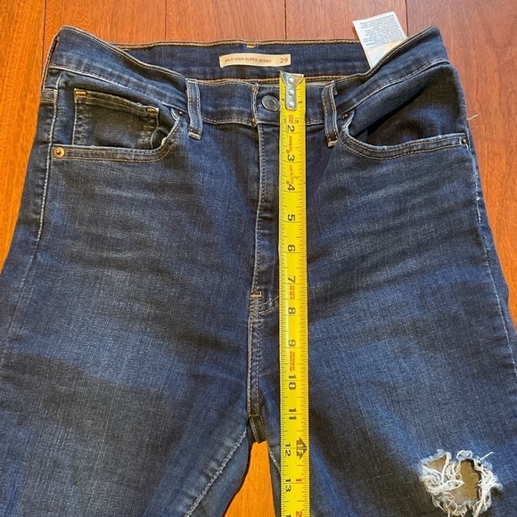 Levi's Mile High Super Skinny Distressed Denim Finish Women's Jeans - Picture 7 of 11